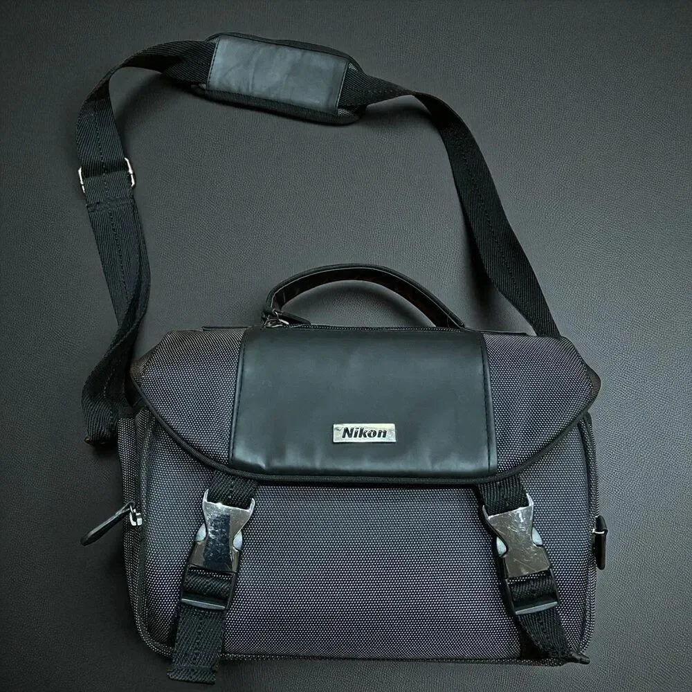 Nikon Genuine DSLR Camera Photography Black Gray Adjustable Shoulder Bag